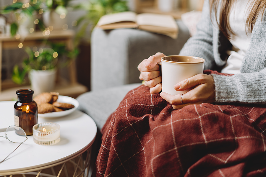 Woman drinking tea